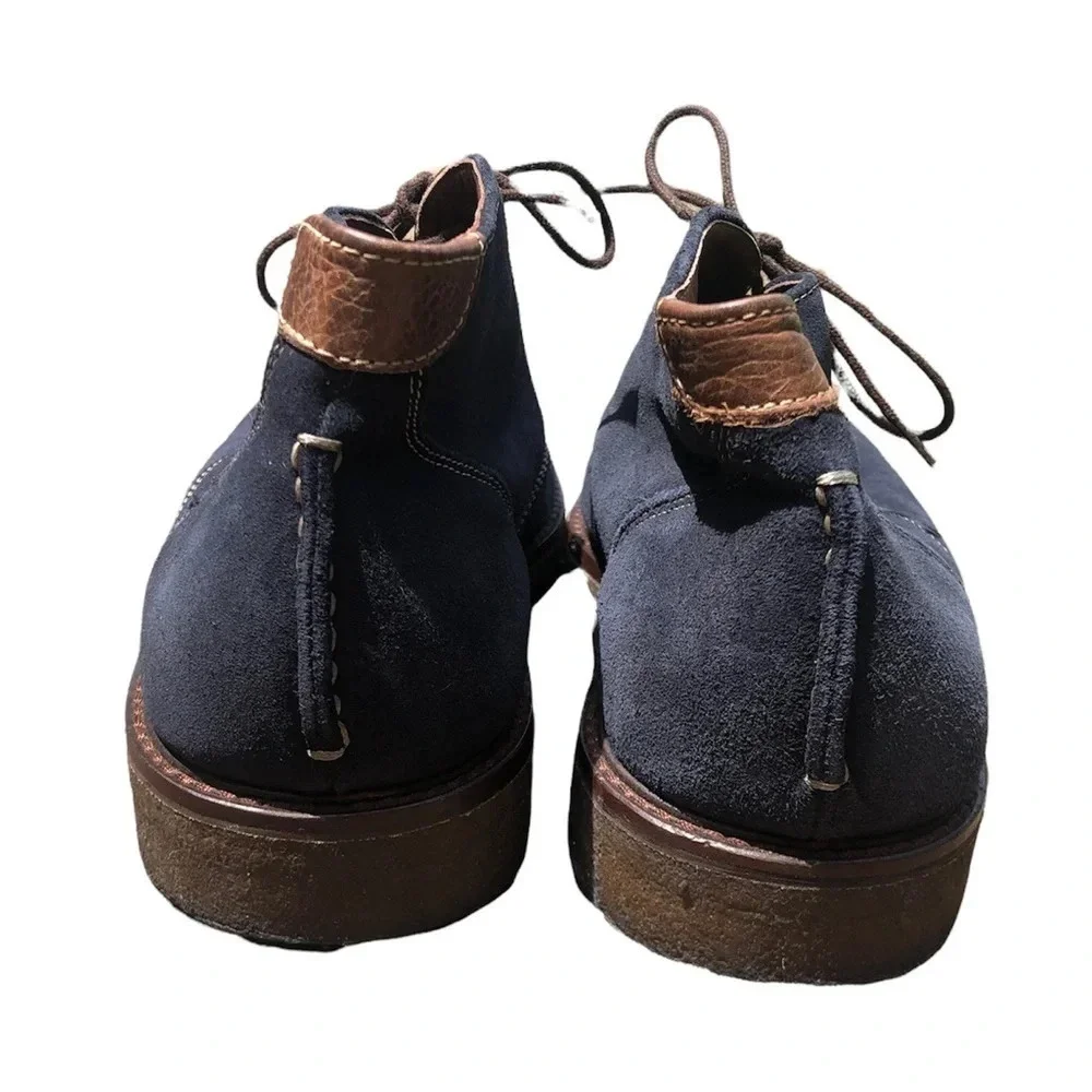 JOHNSTON & MURPHY MENS NAVY SHEEPSKIN BOOTS